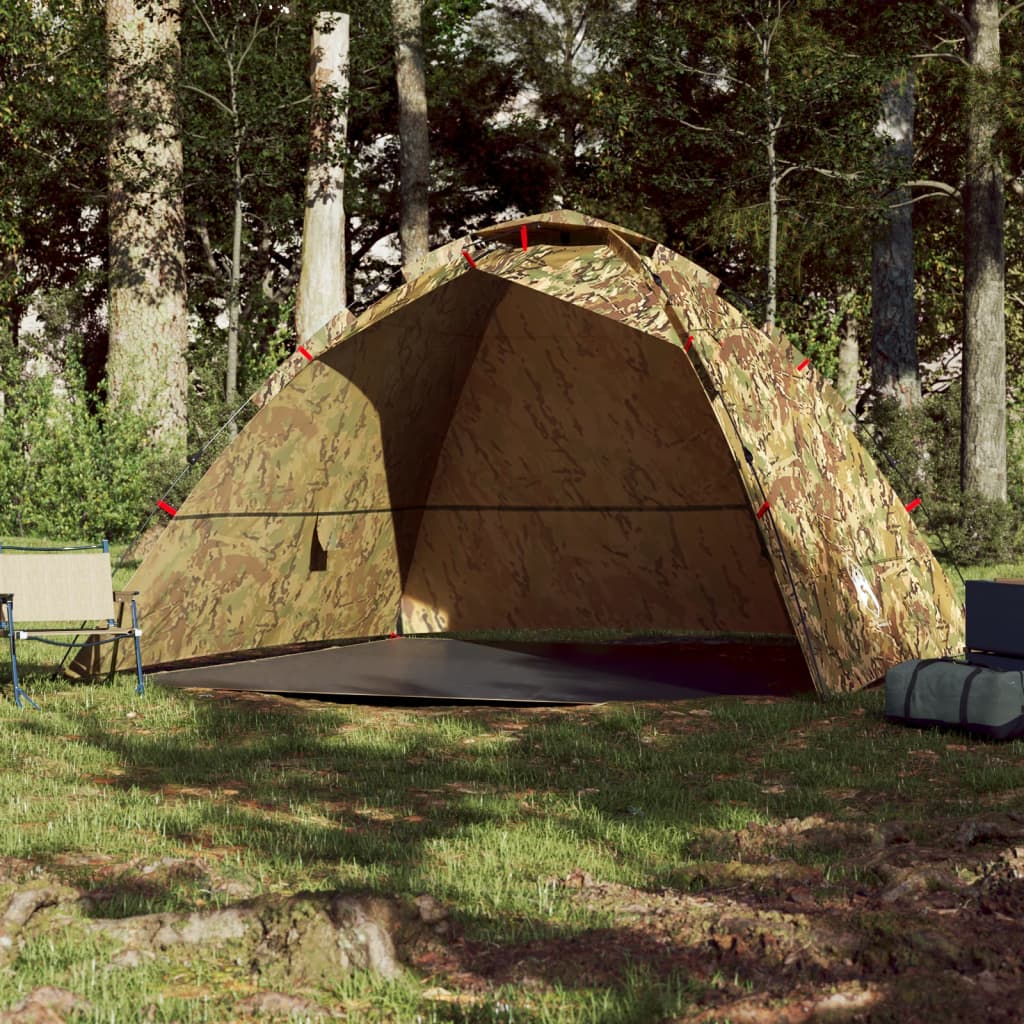 Tente de pêche 4 personnes motif camouflage dégagement rapide