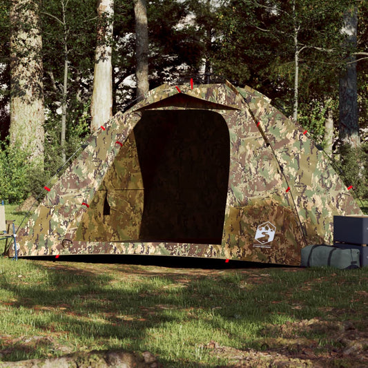 Tente de pêche 4 personnes motif camouflage dégagement rapide