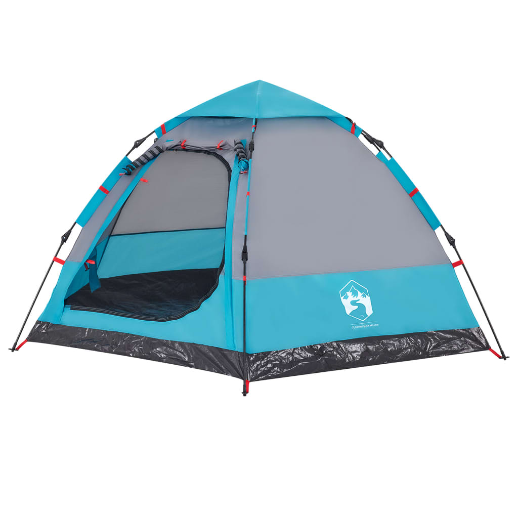 Campingzelt 4 Personen Blau Quick Release