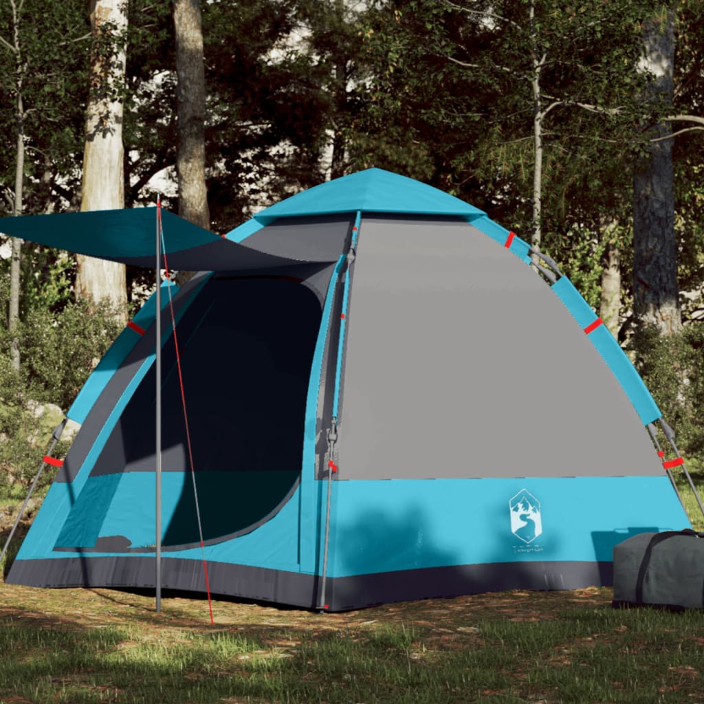 Campingzelt 4 Personen Blau Quick Release