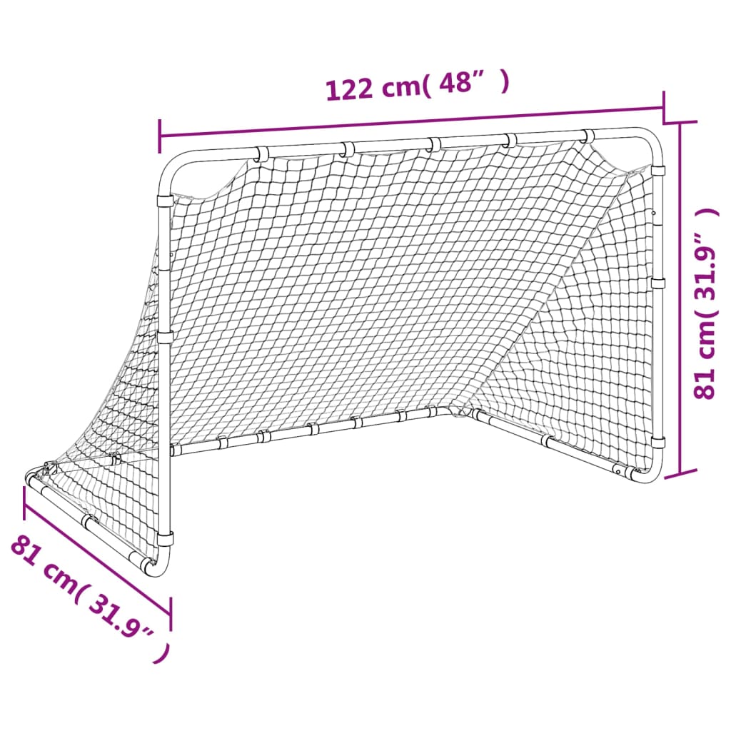 Fußballtor Weiß 122 x 81 x 81 cm Stahl