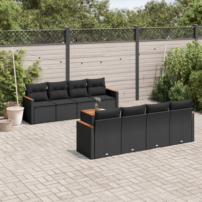 Patio Sofa Set 8-Sitzer Black