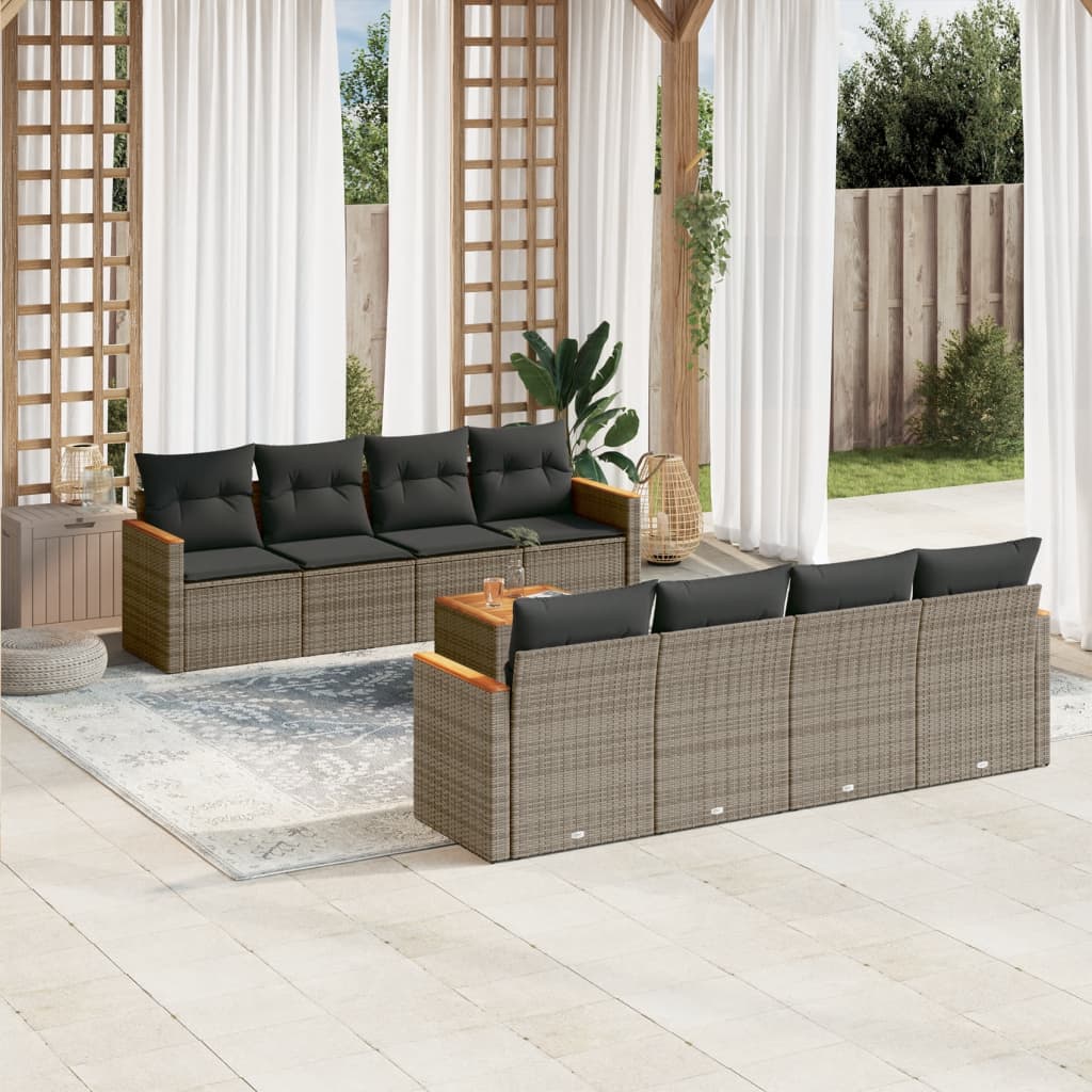 Patio Sofa Set 9-Sitzer Grey