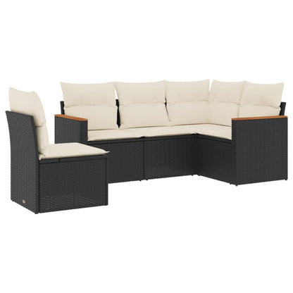 Patio Sofa Set 5.0-Sitzer Black and Cream