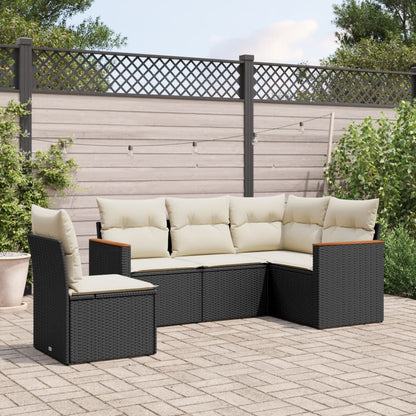 Patio Sofa Set 5.0-Sitzer Black and Cream