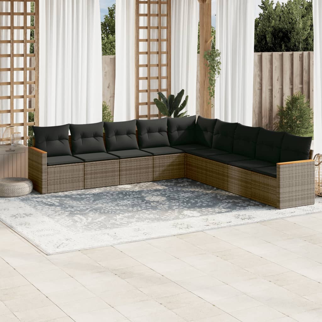 Patio Sofa Set 9-Sitzer Grey