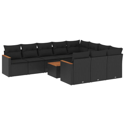 Patio Sofa Set 10-Sitzer Black