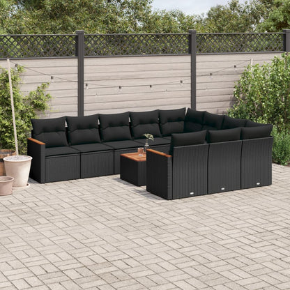 Patio Sofa Set 10-Sitzer Black