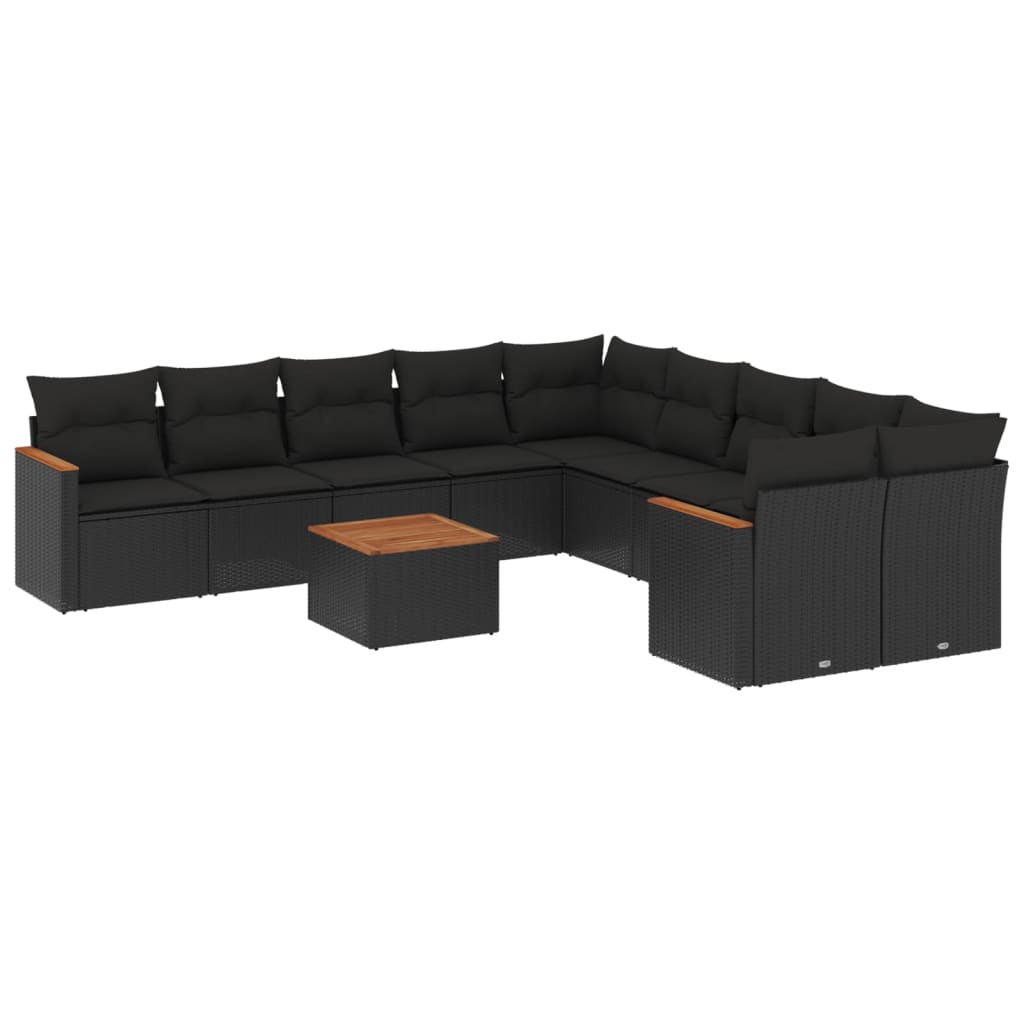 Patio Sofa Set 10-Sitzer Black