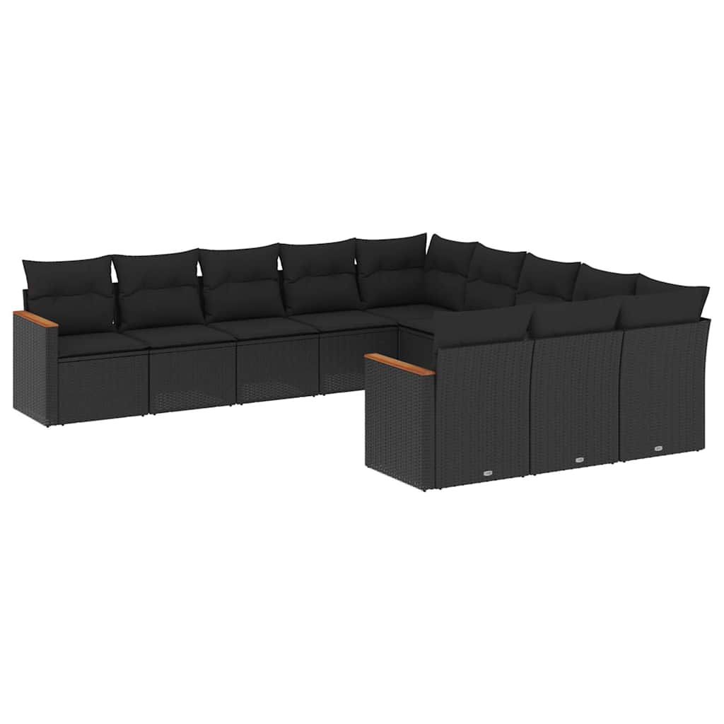 Patio Sofa Set 11-Sitzer Black