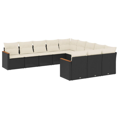 Patio Sofa Set 11-Sitzer Black and Cream