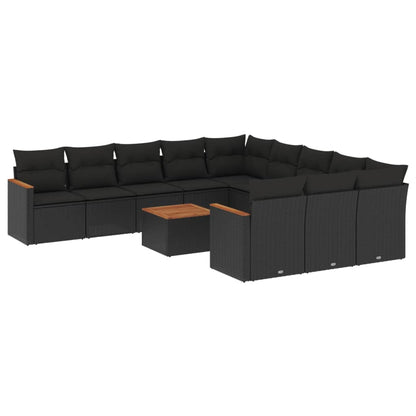 Patio Sofa Set 12-Sitzer Black