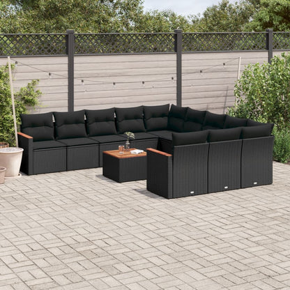 Patio Sofa Set 12-Sitzer Black