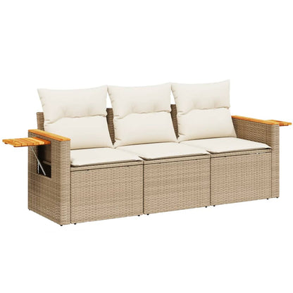 Patio Sofa Set 3-Sitzer Beige and Cream