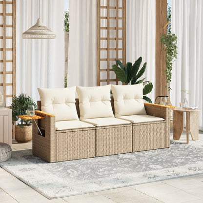 Patio Sofa Set 3-Sitzer Beige and Cream