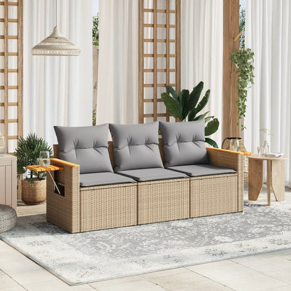 Patio Sofa Set 3-Sitzer Beige and Grey