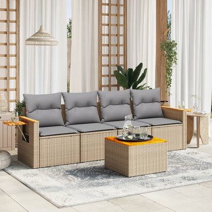 Patio Sofa Set 4-Sitzer Beige and Grey