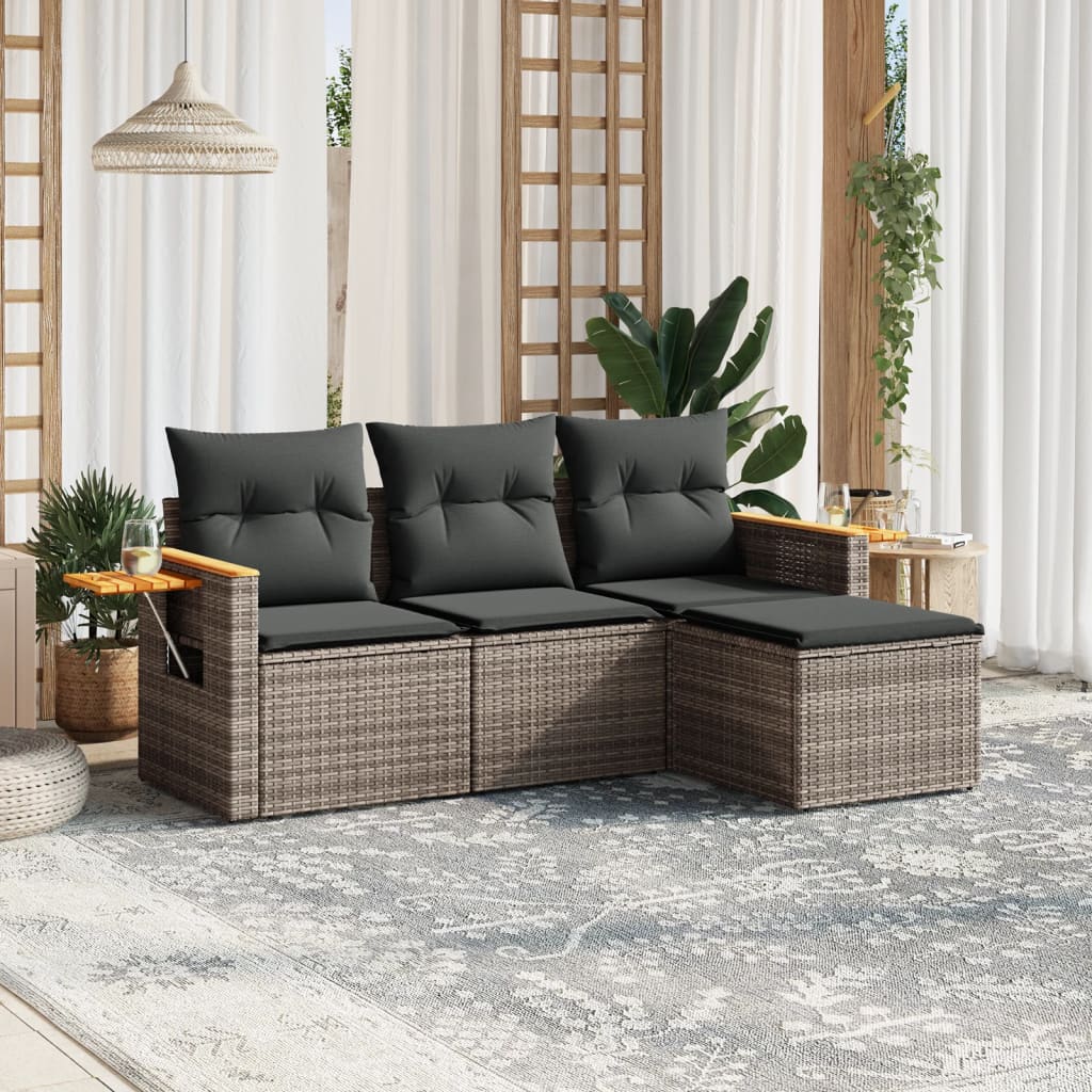 Patio Sofa Set 4-Sitzer Grey
