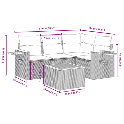 Patio Sofa Set 5-Sitzer Grey