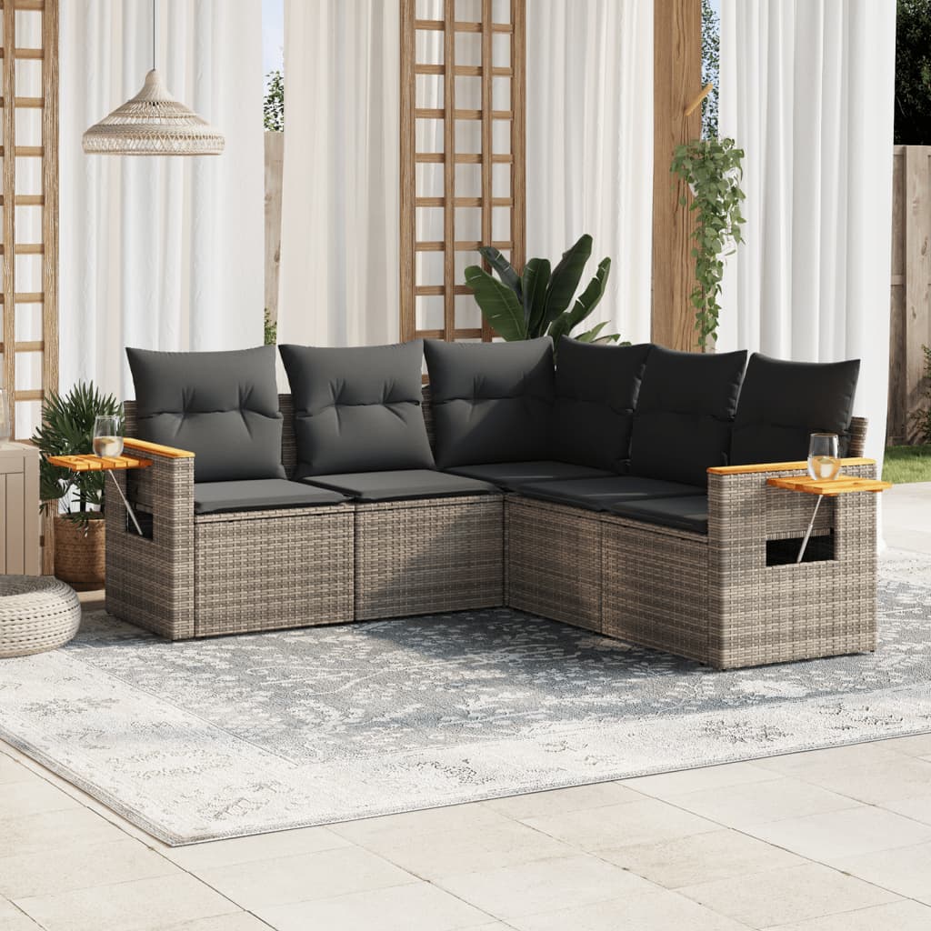 Patio Sofa Set 5-Sitzer Grey