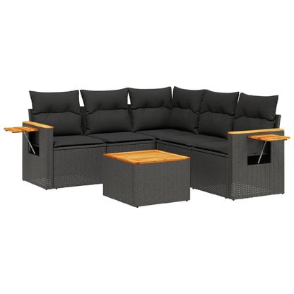 Patio Sofa Set 5-Sitzer Black