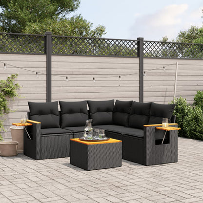 Patio Sofa Set 5-Sitzer Black