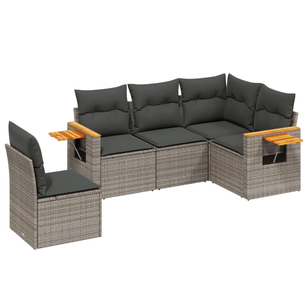 Patio Sofa Set 5-Sitzer Grey