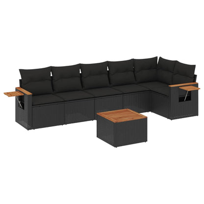 Patio Sofa Set 6-Sitzer Black