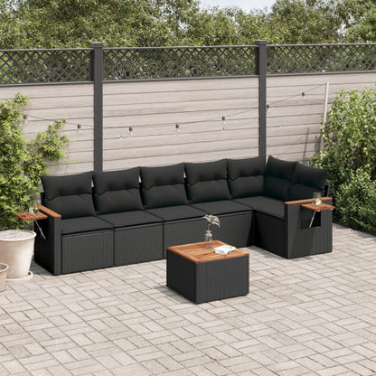 Patio Sofa Set 6-Sitzer Black