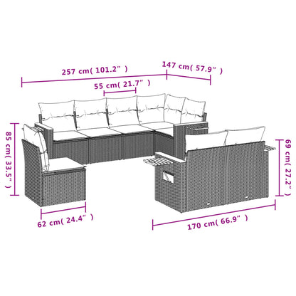 Patio Sofa Set 8-Sitzer Grey