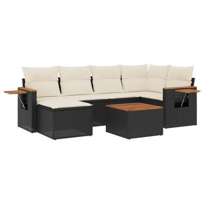Patio Sofa Set 6-Sitzer Black and Cream