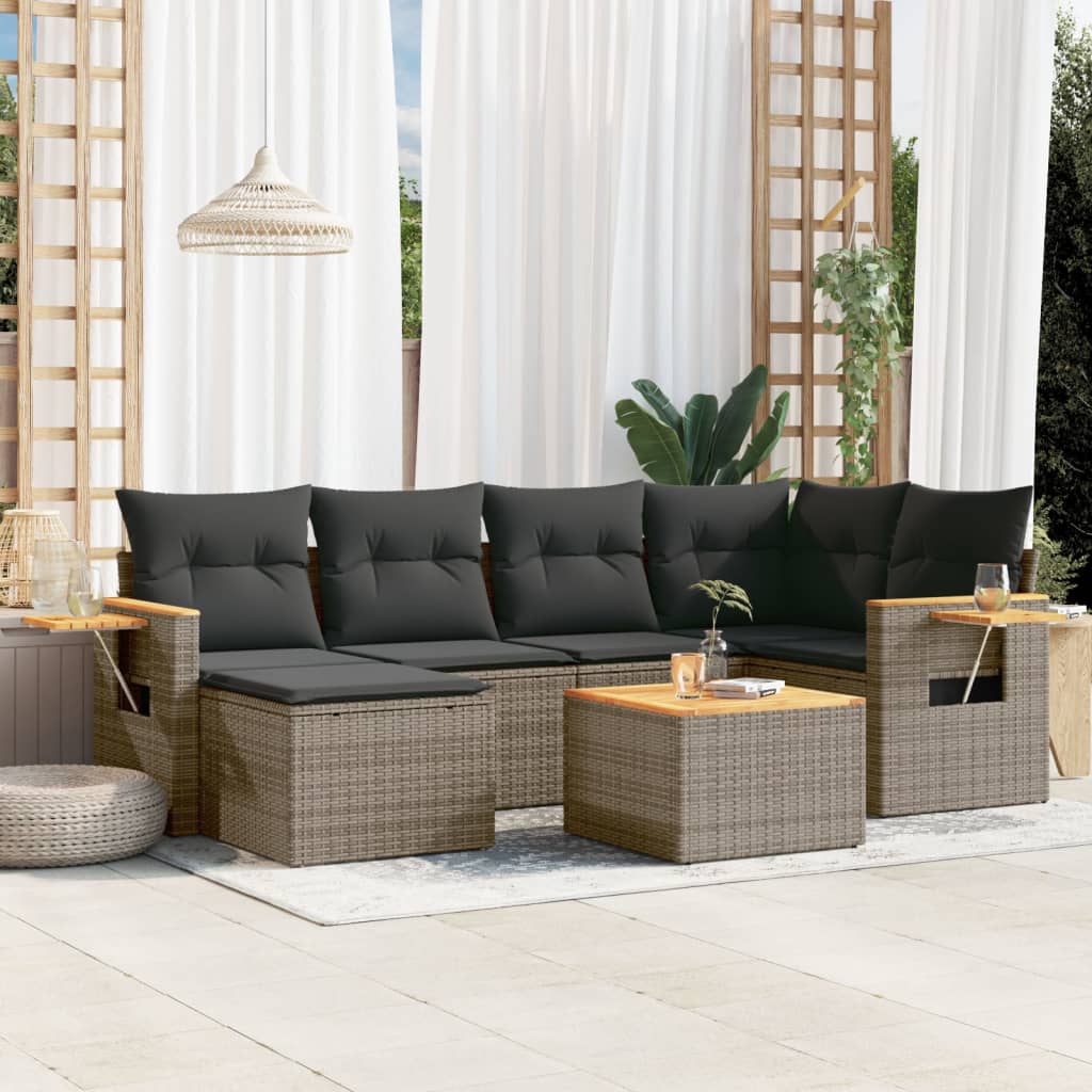 Patio Sofa Set 6-Sitzer Grey