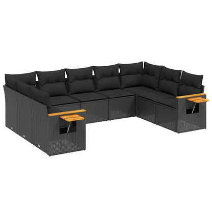 Patio Sofa Set 9-Sitzer Black