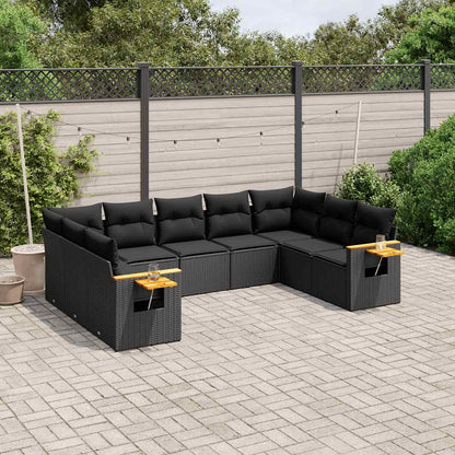 Patio Sofa Set 9-Sitzer Black