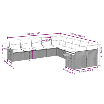 Patio Sofa Set 10-Sitzer Grey