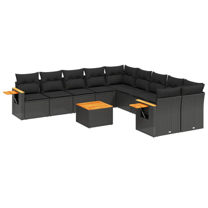 Patio Sofa Set 10-Sitzer Black