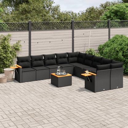 Patio Sofa Set 10-Sitzer Black