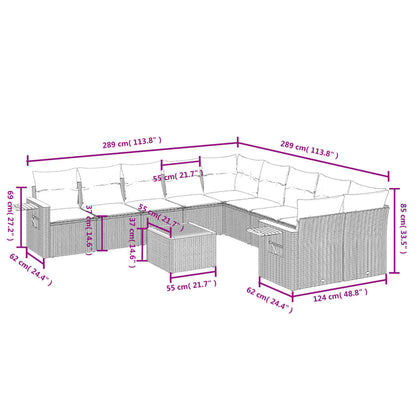 Patio Sofa Set 10-Sitzer Grey