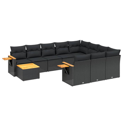 Patio Sofa Set 11-Sitzer Black