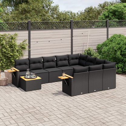 Patio Sofa Set 11-Sitzer Black