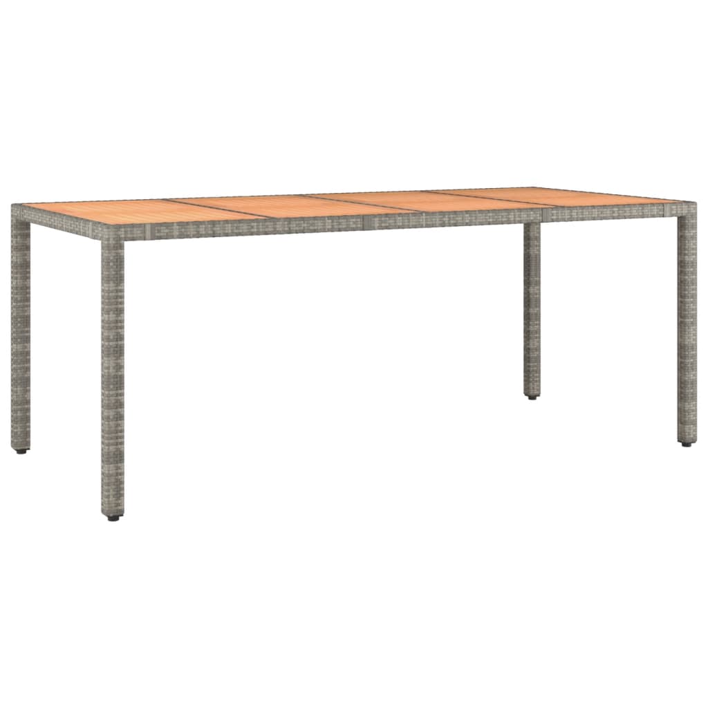 7-tlg. Garten-Essgruppe mit Kissen Grau Poly Rattan