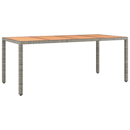 7-tlg. Garten-Essgruppe mit Kissen Grau Poly Rattan