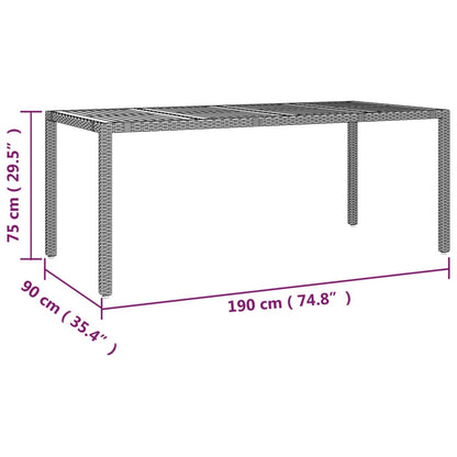7-tlg. Garten-Essgruppe mit Kissen Grau Poly Rattan