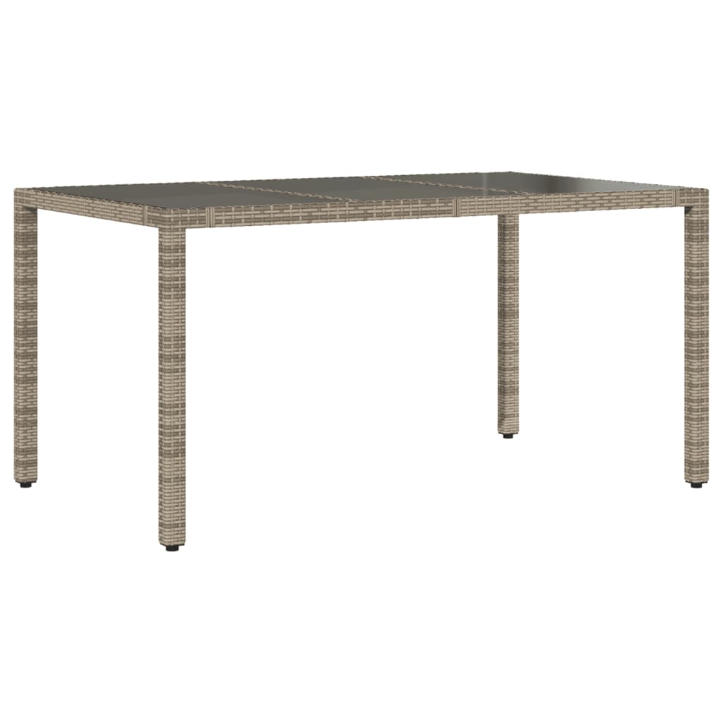5-tlg. Garten-Essgruppe mit Kissen Grau Poly Rattan
