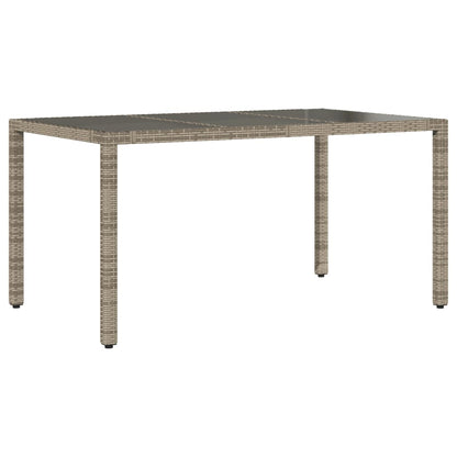 5-tlg. Garten-Essgruppe mit Kissen Grau Poly Rattan