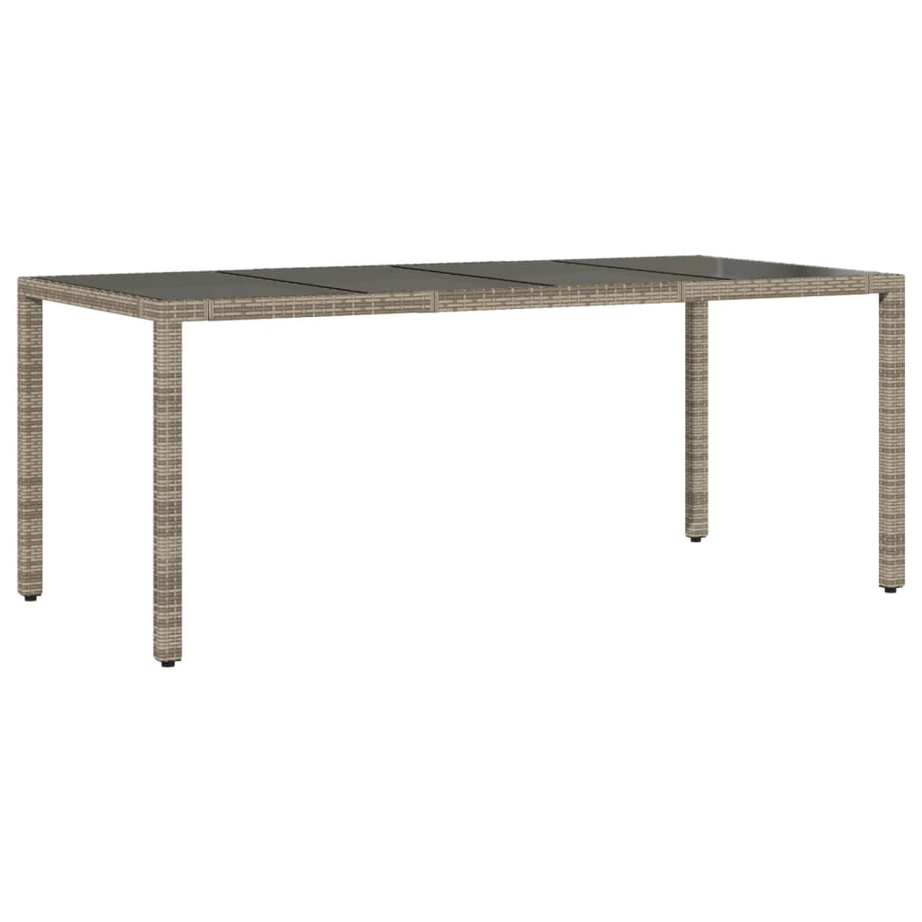 7-tlg. Garten-Essgruppe mit Kissen Grau Poly Rattan