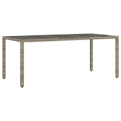 7-tlg. Garten-Essgruppe mit Kissen Grau Poly Rattan