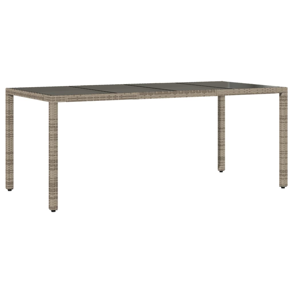 9-tlg. Garten-Essgruppe mit Kissen Grau Poly Rattan