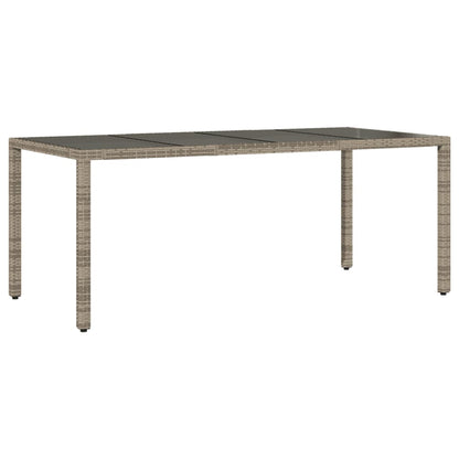 9-tlg. Garten-Essgruppe mit Kissen Grau Poly Rattan