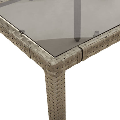 9-tlg. Garten-Essgruppe mit Kissen Grau Poly Rattan
